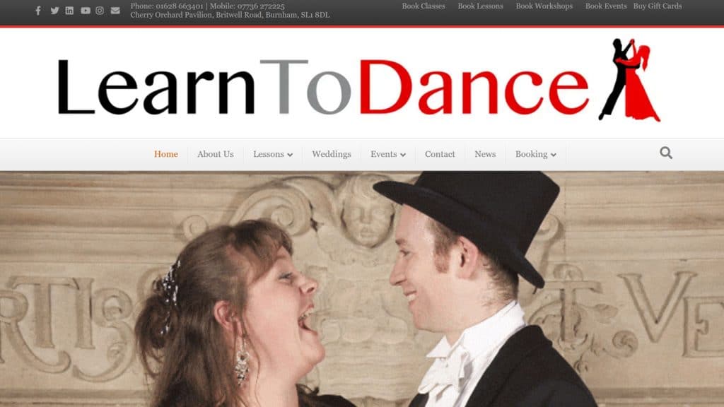 Learn To Dance website redesign 2019
