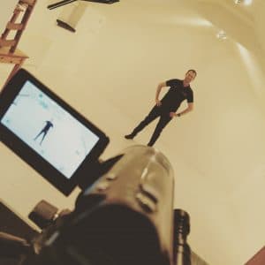 Antony Holeksa recording online dance videos in the studio