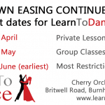 Dance School Reopening details for April, May & June 2021 lockdown easing