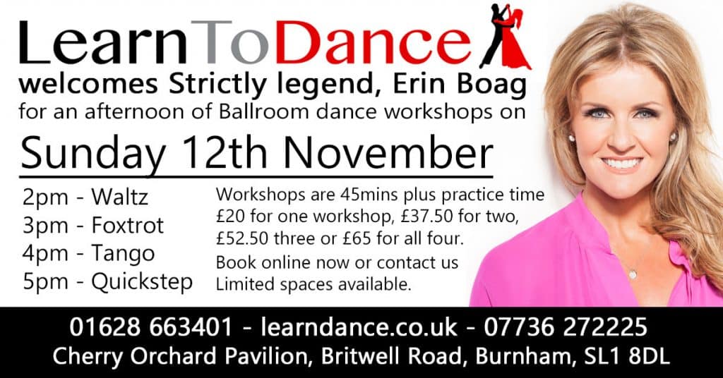 Erin Boag workshops Sunday 12th November
