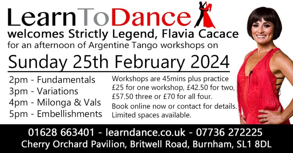 Flavia Cacace Argentine Tango workshops advert Sunday 25th February