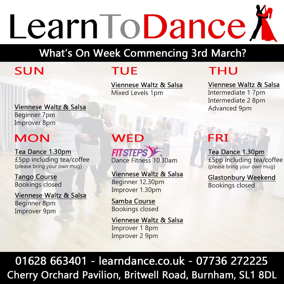 Weekly Update Sunday 3rd March - Learn To Dance