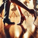 Picture of dancer legs doing a latin american dance such as salsa