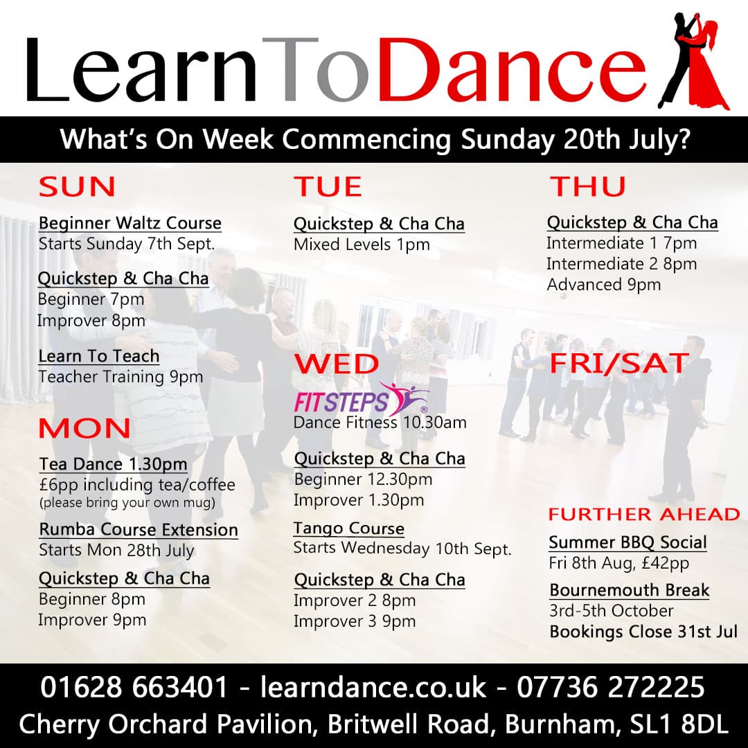 Weekly Update Sunday 20th July 2025 - Learn To Dance