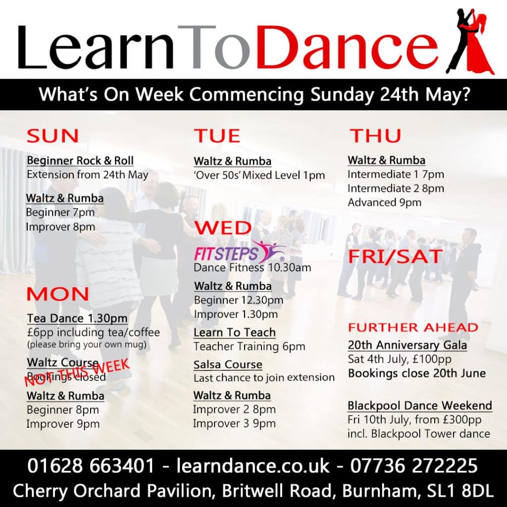 Learn To Dance schedule this week