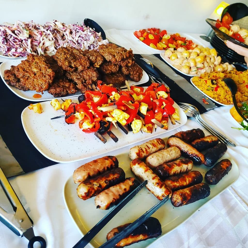 Summer barbecue dinner and dance spread